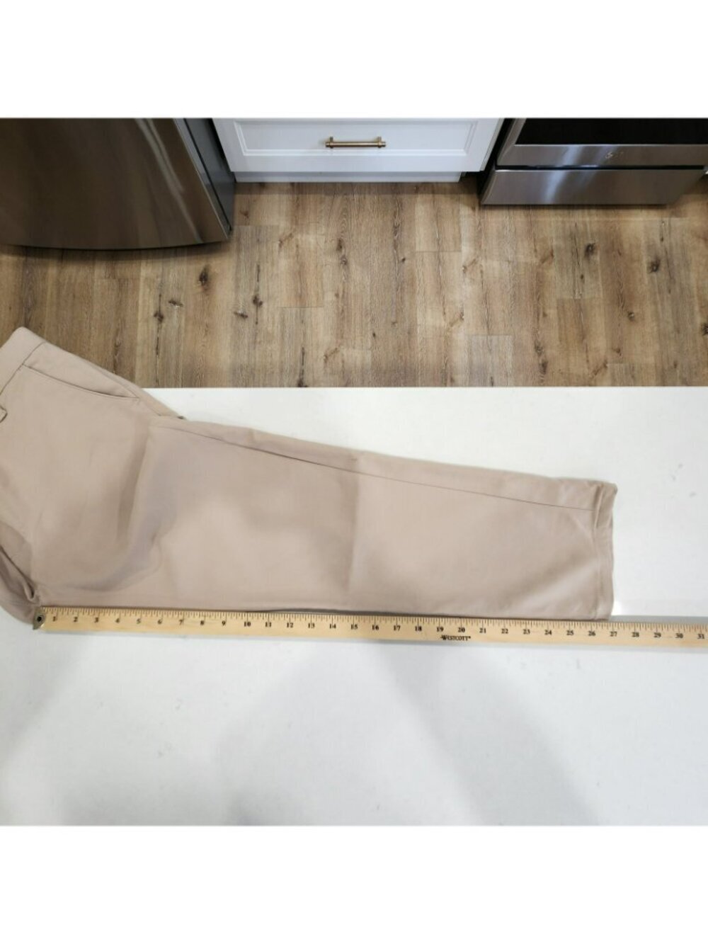 VTG 34 Heritage Verona Mid Rise Slim Leg Pants Mens Tag 31x34 Fits 32x27 Beige - Picture 12 of 14